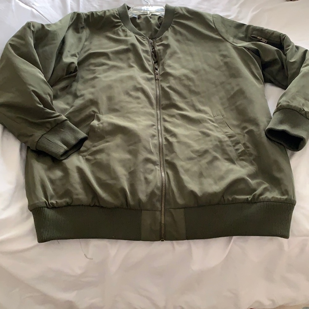 Olive bomber jacket